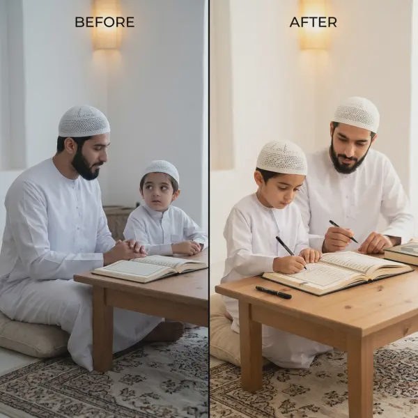 ✓ المصحف المظلل بخط اليد مثالي للكتابة وتعلم نص القرآن